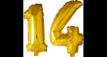 Folieballon nr. 14 Goud 41cm