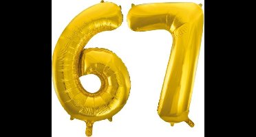 Folieballon nr. 67 Goud 86cm