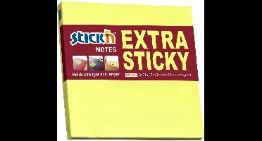 Stick'n Extra sticky notes - 76x76mm - Neon Geel - 90 Sticky Notes
