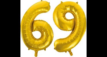 Folieballon nr. 69 Goud 86cm