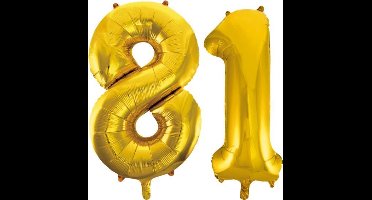 Folieballon nr. 81 Goud 86cm