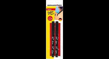 Eberhard Faber tattoo stiften - 2 stuks - zwart - met sjablonen - EF-559597