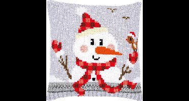 Vervaco - Kruissteekkussen kit - Kerst - Sneewman - PN-0168751 - Borduren - Borduurpakket - Borduurpakket volwassenen - Borduurpakket kind