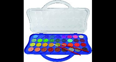 Gouache Giotto 30mm doos à 36 kleuren met 2 penselen