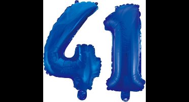 Folieballon 41 jaar blauw 86cm