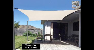 Schaduwdoek Vierkant – zonnezeil – zonneluifel waterafstotend uv-bestendig – Creme 2x3m