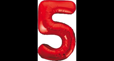 Folieballon 5 jaar rood 86cm