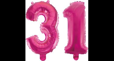 Folieballon 31 jaar roze 86cm