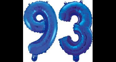 Folieballon 93 jaar blauw 41cm