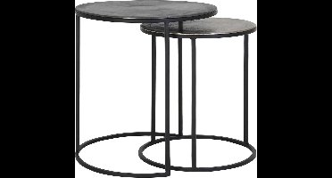 Light & Living Bijzettafel TALCA - ruw lood+antiek lood - set van 2
