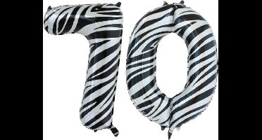 Folieballon 70 jaar zebra 86cm