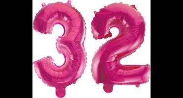 Folieballon 32 jaar roze 86cm