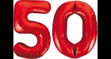 Folieballon 50 jaar rood 86cm