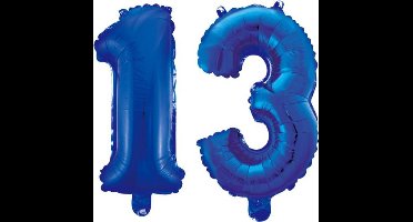 Folieballon 13 jaar blauw 86cm