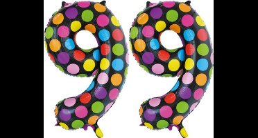 Folieballon 99 jaar stippen 86cm