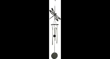 Windgong - Outdoor - Windmobiel - Windorgel - Libelle - 35cm - Staal - Zwart - Zilver