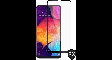 Screenprotector geschikt voor Samsung A50 - 3x Full Glas PET Folie
