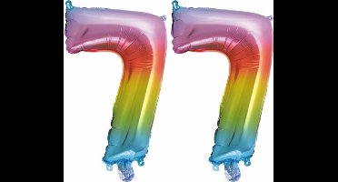 Folieballon nr. 77 Regenboog 86cm