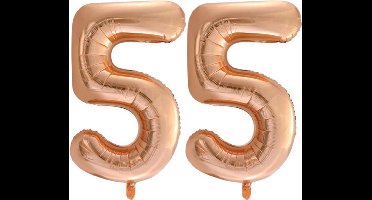 Folieballon nr. 55 Rosé Goud 86cm