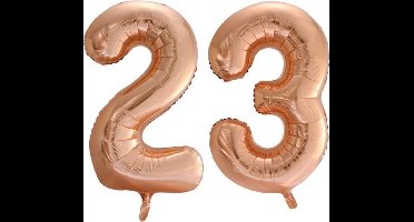 Folieballon nr. 23 Rosé Goud 86cm