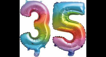 Folieballon nr. 35 Regenboog 86cm