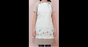 Rico Design keukenschort bloemen en vlinders borduren in platsteek 67373.52.00