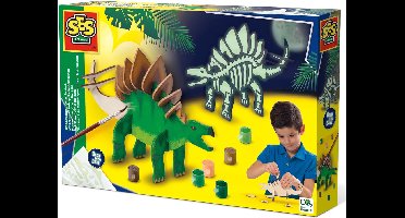 SES Creative – Houten Dino – Glow in the Dark – zonder lijm – inclusief stickers en verf – vanaf 5 jaar