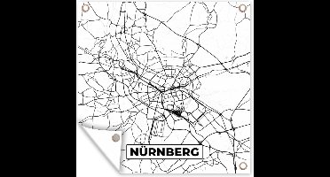 Tuinposters Plattegrond - Kaart - Stadskaart - Nürnberg - 50x50 cm - Tuindoek