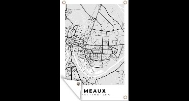 Tuindecoratie Kaart - Frankrijk - Stadskaart - Plattegrond - Meaux - 40x60 cm - Tuinposter - Tuindoek