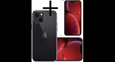 Hoesje - Met Screenprotector - Geschikt voor Apple iPhone 13 Mini - Sterk & Shockproof - Back Cover - Siliconen Case - Telefoon Hoes - Transparant