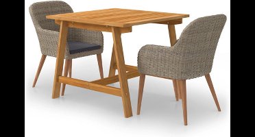 vidaXL - 3-delige - Tuinset - bruin