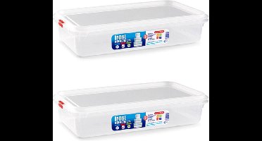 Plasticforte vershoudbakje - 6x - met deksel - 32 x 18 x 7 cm - 2.3L - meal prep bakjes