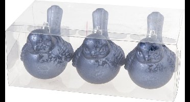 3x stuks decoratie vogels op clip blauw 10 cm - Decoratievogeltjes/kerstboomversiering/bruiloftversiering