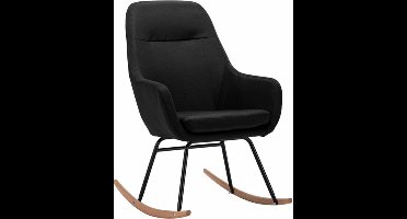 vidaXL - Schommelstoel - stof - zwart