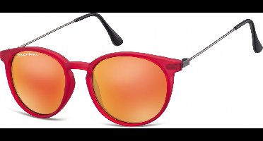 Montana MS33B - Zonnebril - Ronde retro style - Rood - Lensbreedte 50 mm