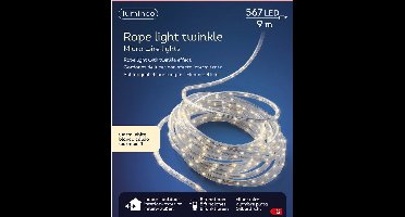 Lichtslang zilver met warm witte verlichting 9 meter 567 lampjes - Feestverlichting/kerstverlichting