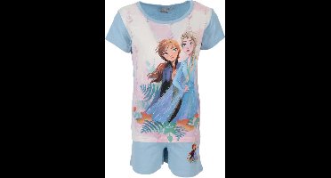 Disney Frozen - Shortama - Korte broek en shirt - blauw - Anna en Elsa - pyjama - maat 128