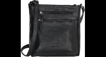 Beagles Dunas Crossbody Schoudertas - Handige Ritsvakken - Dames Tas - Zwart