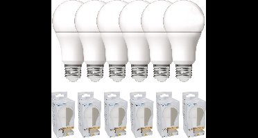 ProLong LED Lampen E27 - 9.5W 75W - Warm wit - A60 Mat Peertje - 6 stuks - Lamp