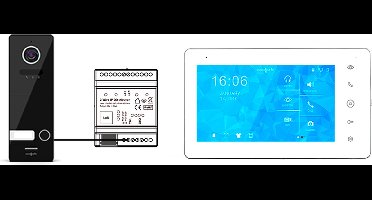 Doorsafe 7702 PRO - Professionele FHD 2MP internet camera deurbel | met 7" touchscherm | 2-draads | internet module via netwerkkabel, scherm via WiFi of netwerkkabel