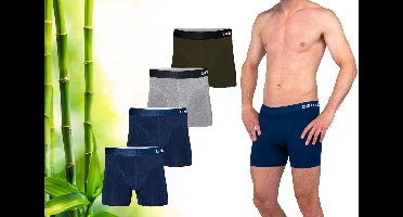 Bamboo Elements - Ondergoed Heren - 4 Stuks - Boxershort Heren - Assorti - XXL - Bamboe Boxershorts voor mannen - Bamboe Ondergoed Heren