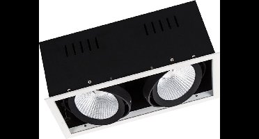 Ledvance LED Spot Vierkant Multi Kantelbaar Zwart-Wit 2x30W 5400lm 38D - 830 Warm Wit | Zaagmaat 320x160mm