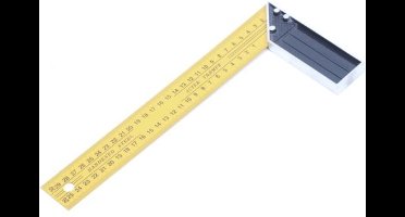 Topgear Winkelhaak - Gehard Staal - 45° en 90° Hoeken - 30 cm - Geel