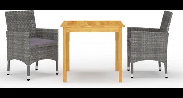 vidaXL - 3-delige - Tuinset - grijs