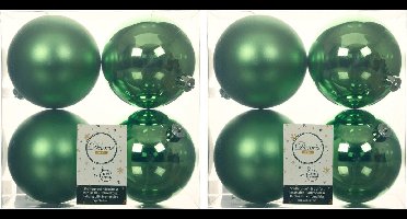 Decoris Kerstballen - 8x st - groen - D10 cm - kunststof - kerstversiering