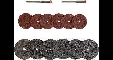 Parkside Toebehoren Multifunctioneel Gereedschap - Doorslijpschijvenset - 20 x doorslijpschijf klein: Ø 24 mm - 8 x doorslijpschijf groot: Ø 32 mm - 2 x opnamestift: L 38 mm - Toerental: max. 30.000 tpm