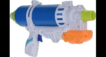1x Waterpistolen/waterpistool blauw/wit van 34 cm kinderspeelgoed - waterspeelgoed van kunststof