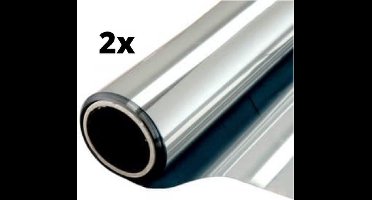 BVG Trading - Raamfolie met spiegeleffect - 2 stuks - 200x50 cm - zelfklevende raamfolie