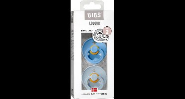 BiBS - Colour Pacifier - Stage 2 Fopspeen - 6+ maanden - 2 stuks - Sky Blue / Baby Blue