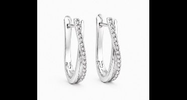Oorbellen- Zilverkleurig - Zirkonia- Verguld - Roestvrijstalen oorbellen - sieraden – Cadeau tip – Hip - Trendy